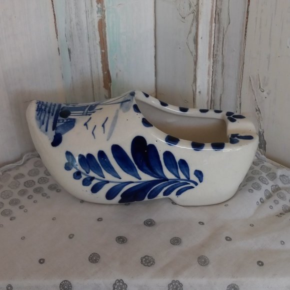 Blue & White Delfts Blauw Holland Clog Ashtray - Picture 5 of 8